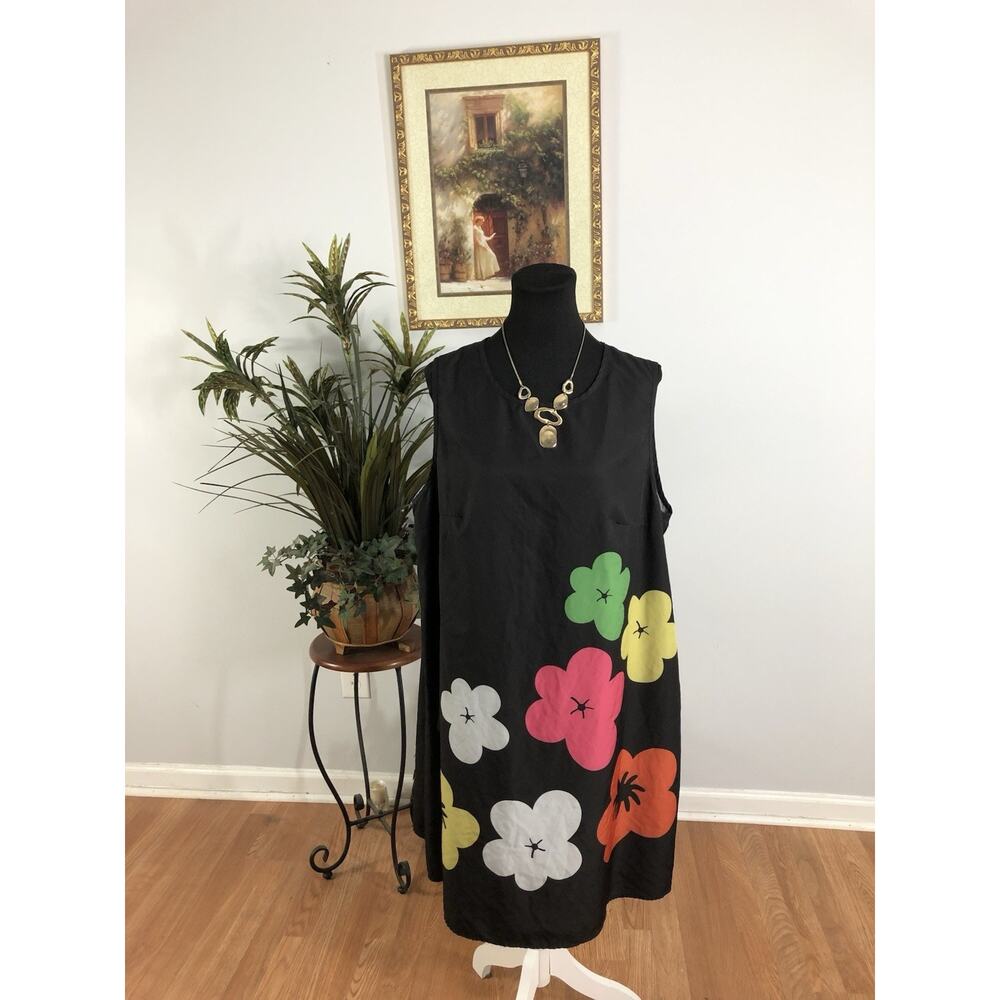 SHEIN Curve Woman Dress 3XL Sheath Sleeveless Boho‎ Boxy Black Vacation Resort